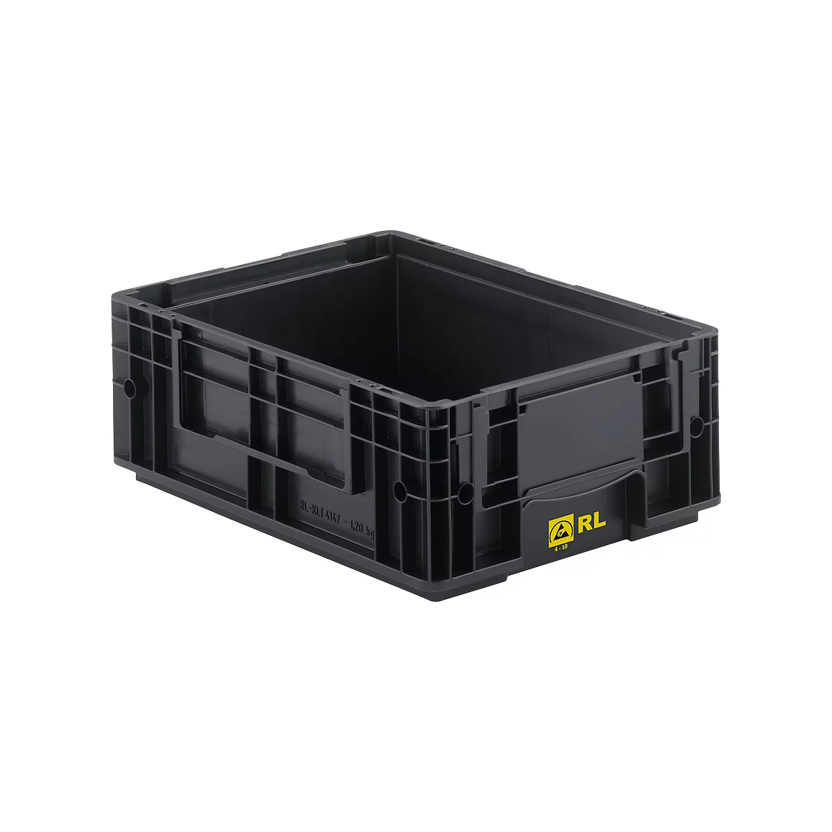 Eurobak R-KLT 4047, kunststof, B 400 x D 300 mm, tot 20 kg, zwart geleidend