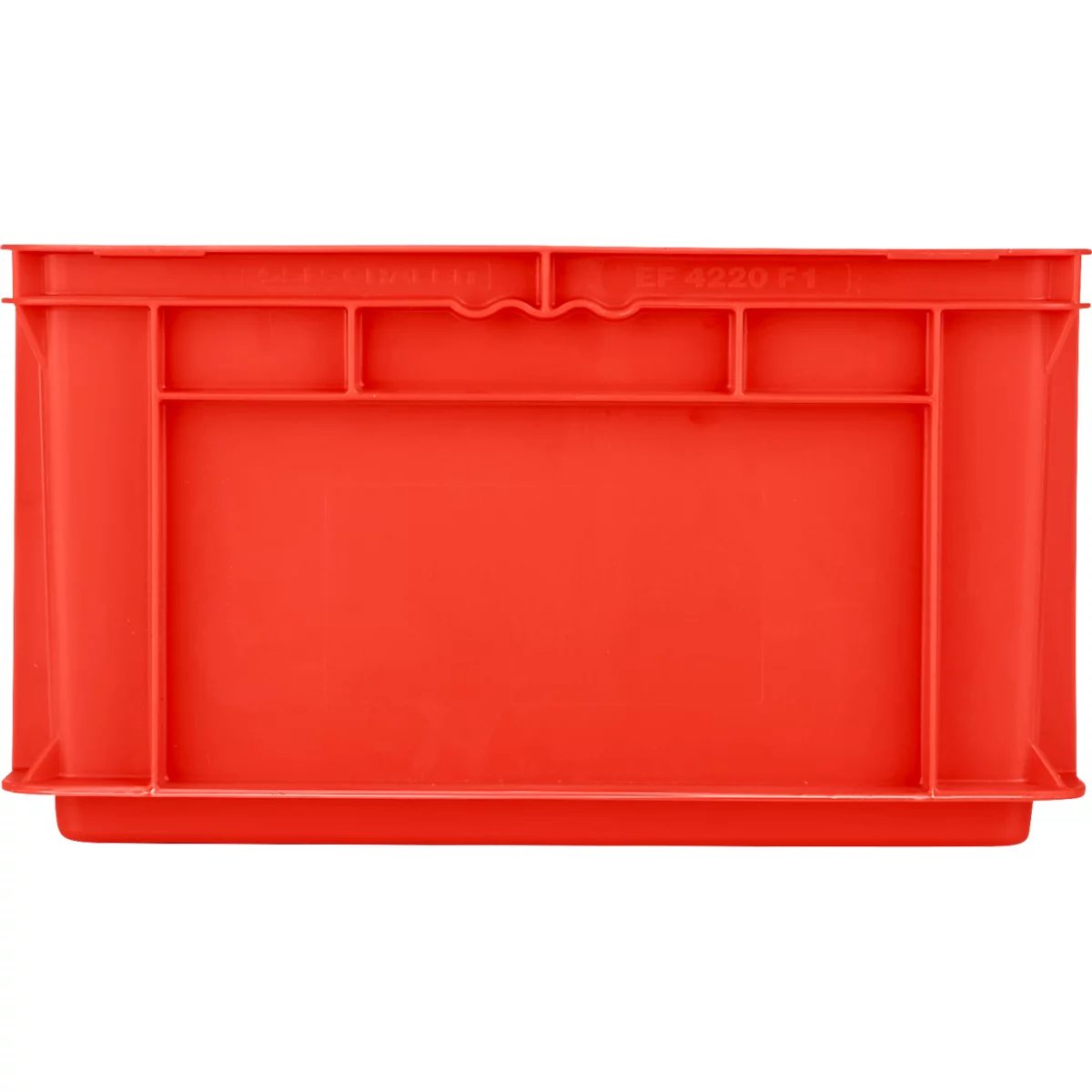 Eurobox EF 4220 F1, 20,4 l, jusqu'à 15 kg, paroi frontale fermée &amp; semi-ouverte, poignées traversantes, empilable, L 400 x l 300 x H 200 mm, PP recyclé, rouge