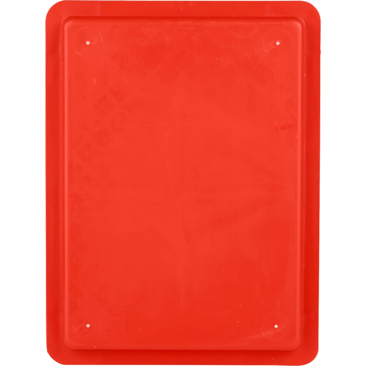 Eurobox EF 4220 F1, 20,4 l, jusqu'à 15 kg, paroi frontale fermée &amp; semi-ouverte, poignées traversantes, empilable, L 400 x l 300 x H 200 mm, PP recyclé, rouge
