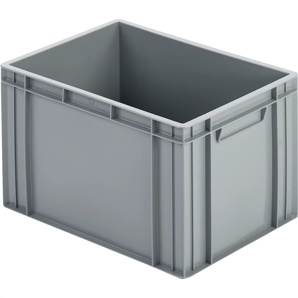 Eurobox Ringoplast, fermé, poignées sous rebord, empilable, sans couvercle, L 400 x l 300 x H 273 mm, HDPE, gris