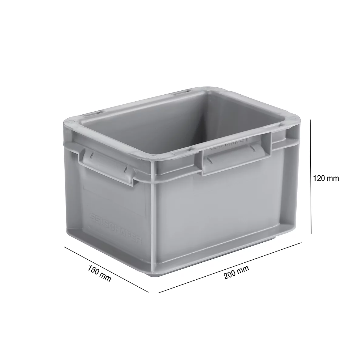 Eurobox serie EF 2120, van PP, inhoud 1,9 l, gesloten wanden, gesloten handgreep, grijs