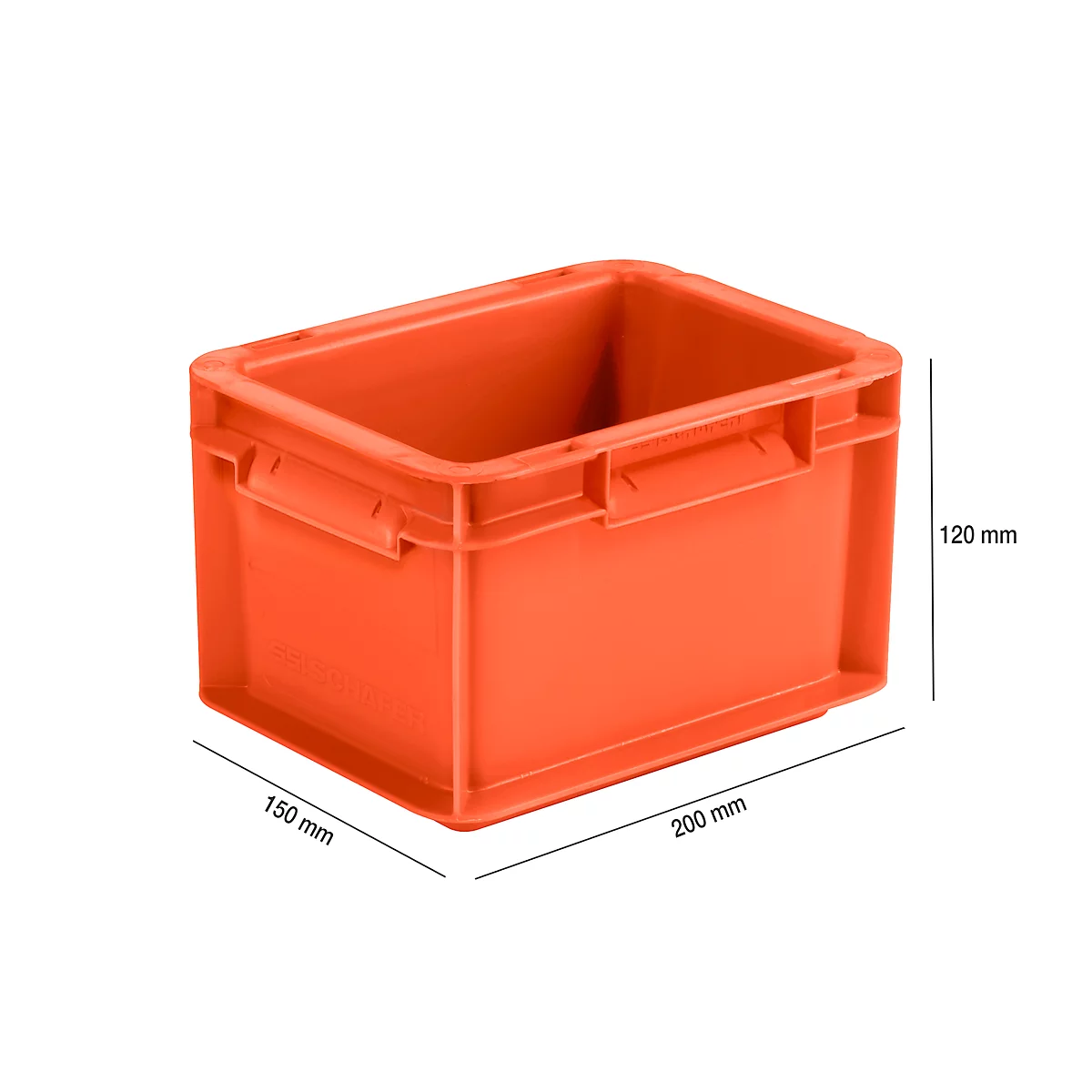Eurobox serie EF 2120, van PP, inhoud 1,9 l, gesloten wanden, gesloten handgreep, rood