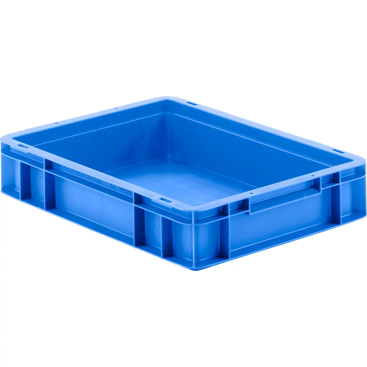 Eurobox serie EF 4080, gemaakt van PP, inhoud 7,4 liter, gesloten wanden, bodemgreep, blauw