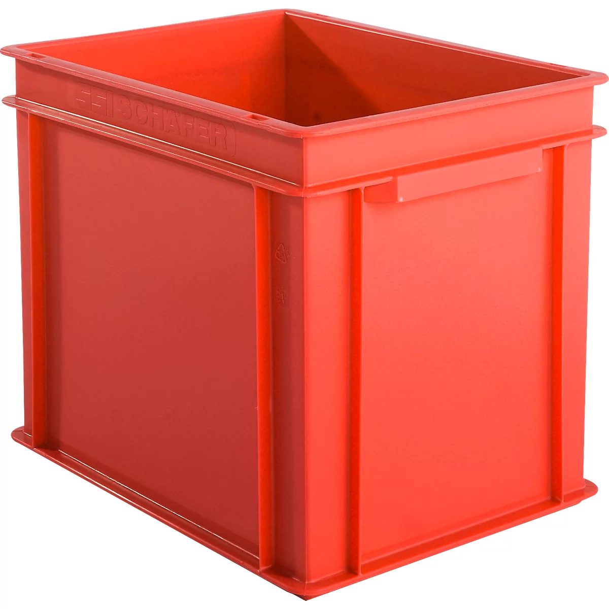 Eurobox serie EF 4320, de PP, capacidad 29,5 litros, paredes cerradas, asa inferior, rojo