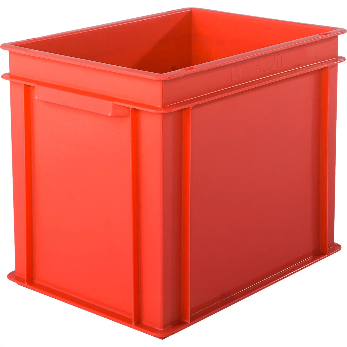 Eurobox serie EF 4320, de PP, capacidad 29,5 litros, paredes cerradas, asa inferior, rojo