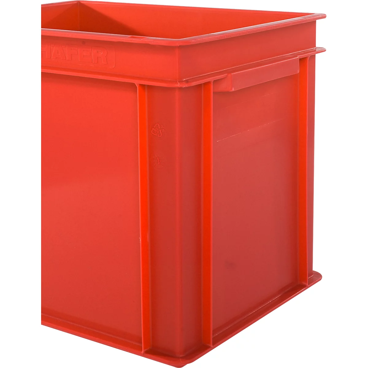 Eurobox serie EF 4320, de PP, capacidad 29,5 litros, paredes cerradas, asa inferior, rojo