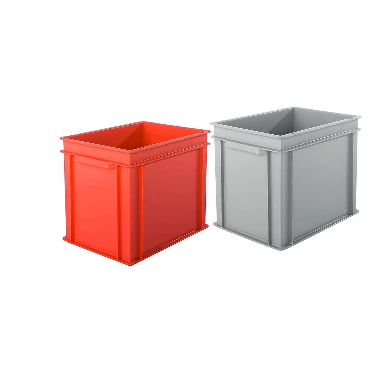 Eurobox serie EF 4320, de PP, capacidad 29,5 litros, paredes cerradas, asa inferior, rojo