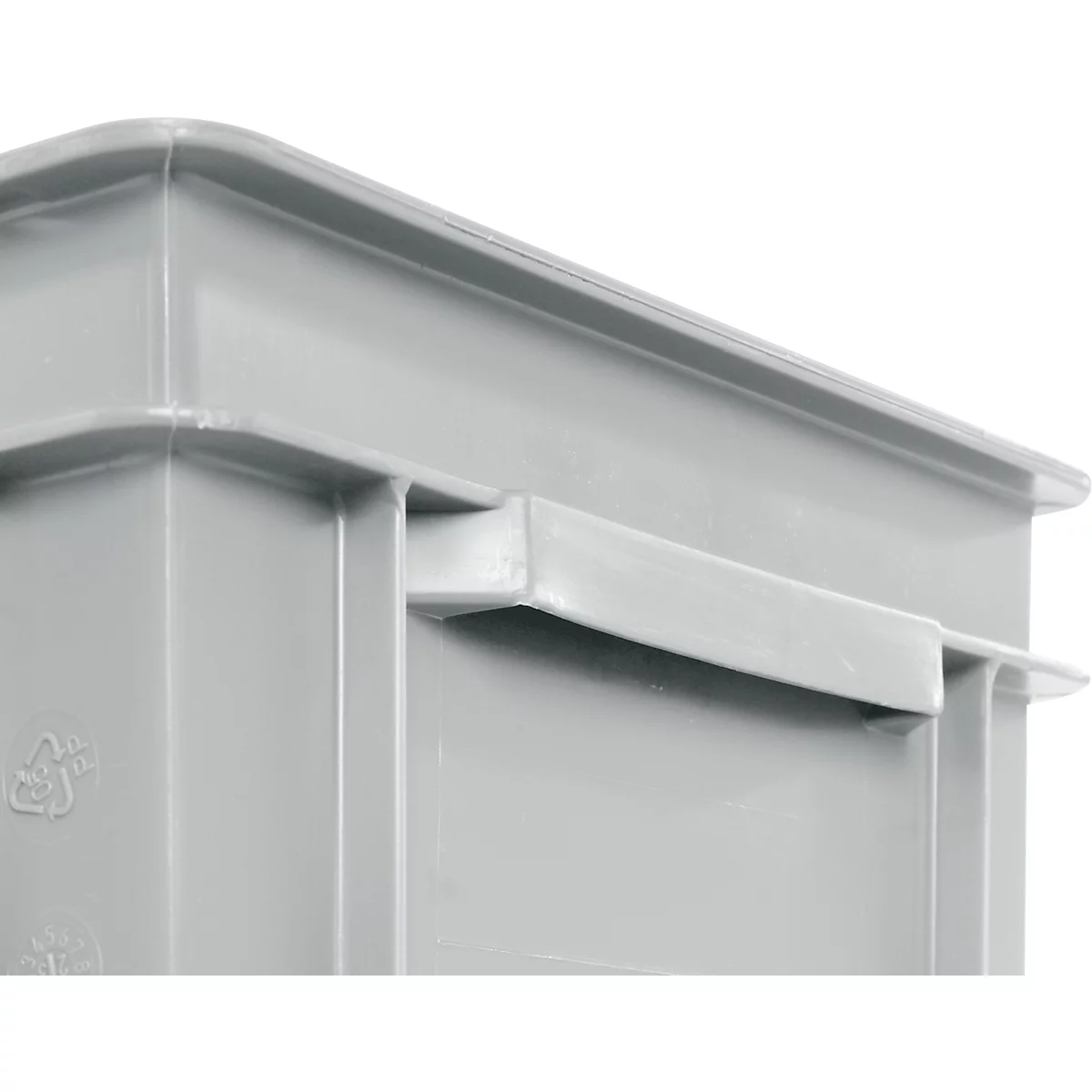 Eurobox-serie EF 4320, gemaakt van PP, inhoud 29,5 L, gesloten wanden, bodemgreep, grijs