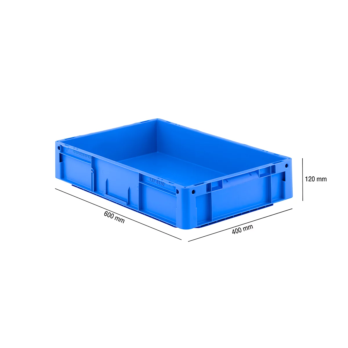 Eurocaja serie LTF 6120, de PP, capacidad 21 litros, asa inferior, azul