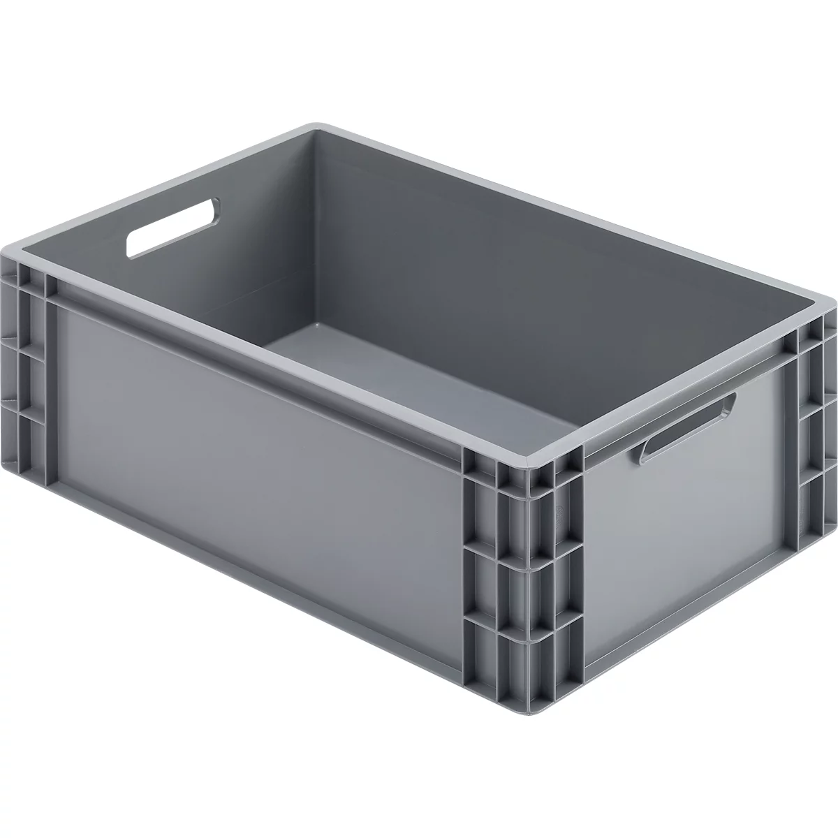 Eurokasten Ringoplast, 53 l, lebensmittelgeeignet, geschlossen, 2 Durchgriffe, L 600 x B 400 x H 223 mm, Kunststoff, grau