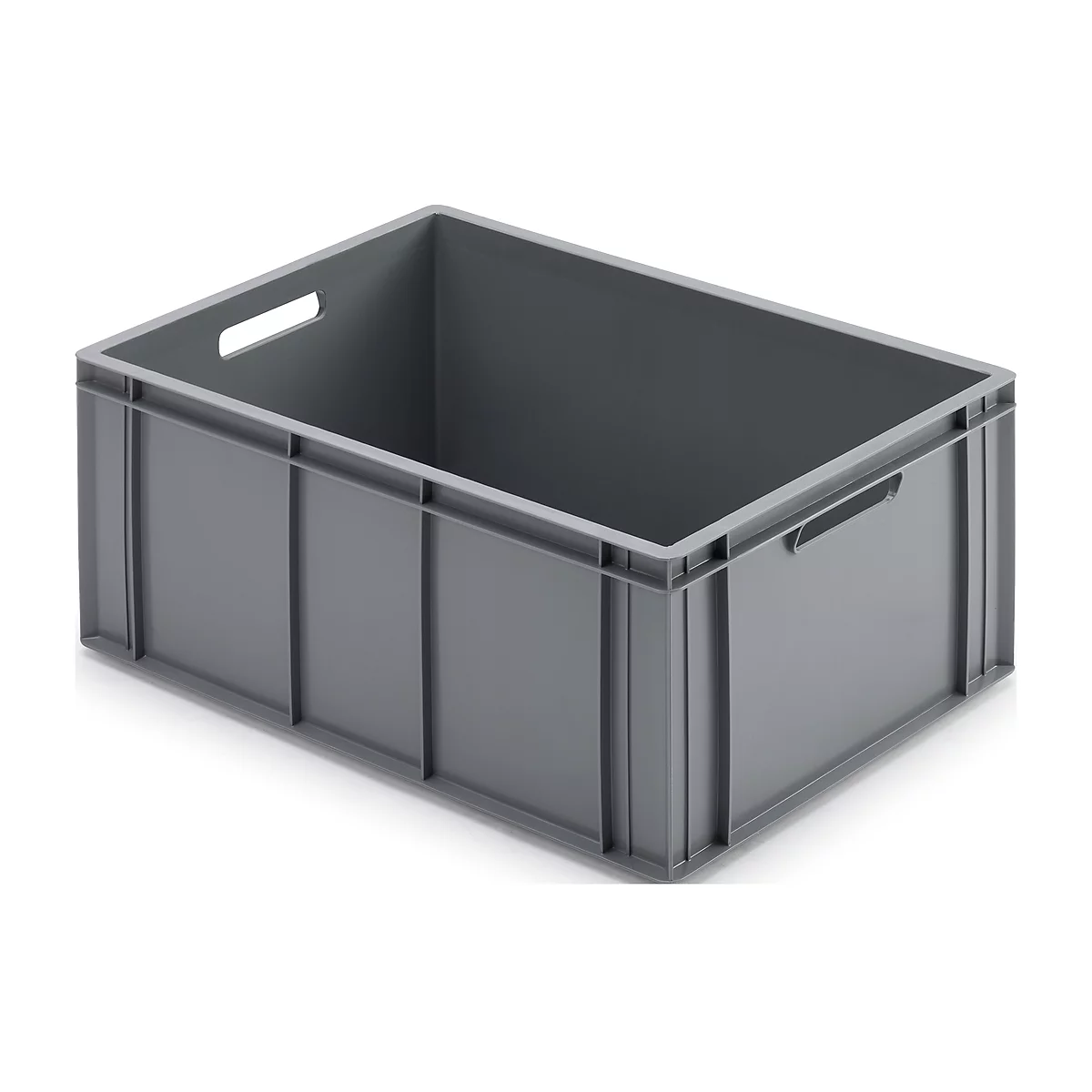 Eurokrat Ringoplast, 55 l, voedselveilig, gesloten, 2 doorlopende handgrepen, L 600 x B 400 x H 273 mm, kunststof, grijs