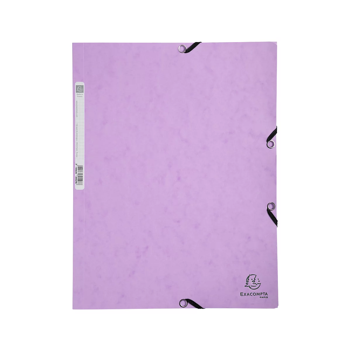 Exacompta Aquarel map, formaat A4, B 240 x H 320 mm, 3 flappen, rugetiket, elastische sluiting, FSC® karton, mauve