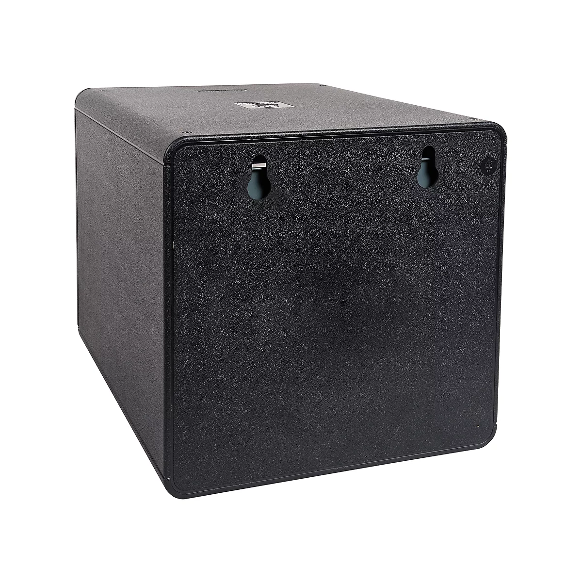 Boîte noire cubique, deux supports pour montage mural.