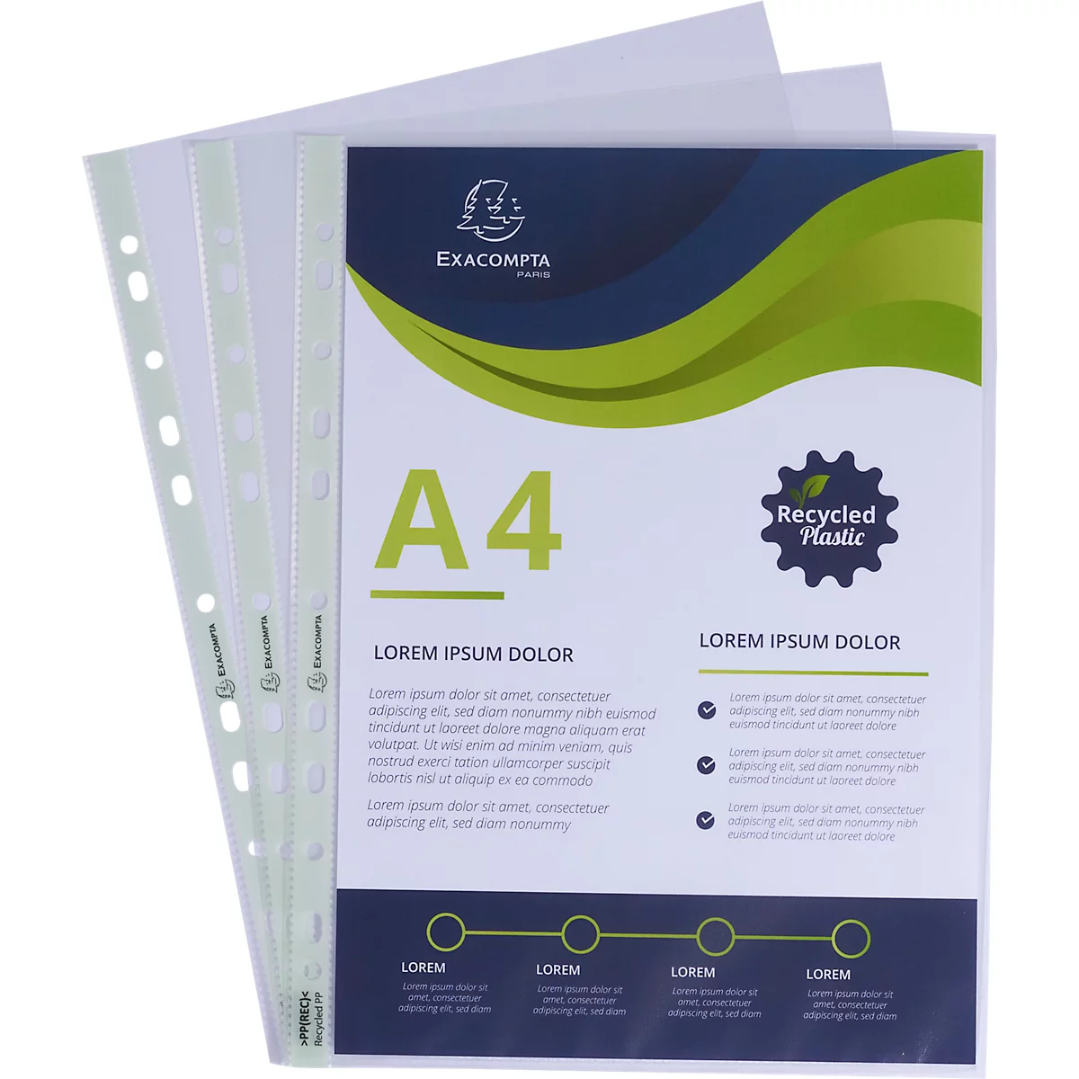 Exacompta brochurehoesjes Forever, voor DIN A4, gerecycled polypropeen, 60µ, generfd, transparant, 100 stuks
