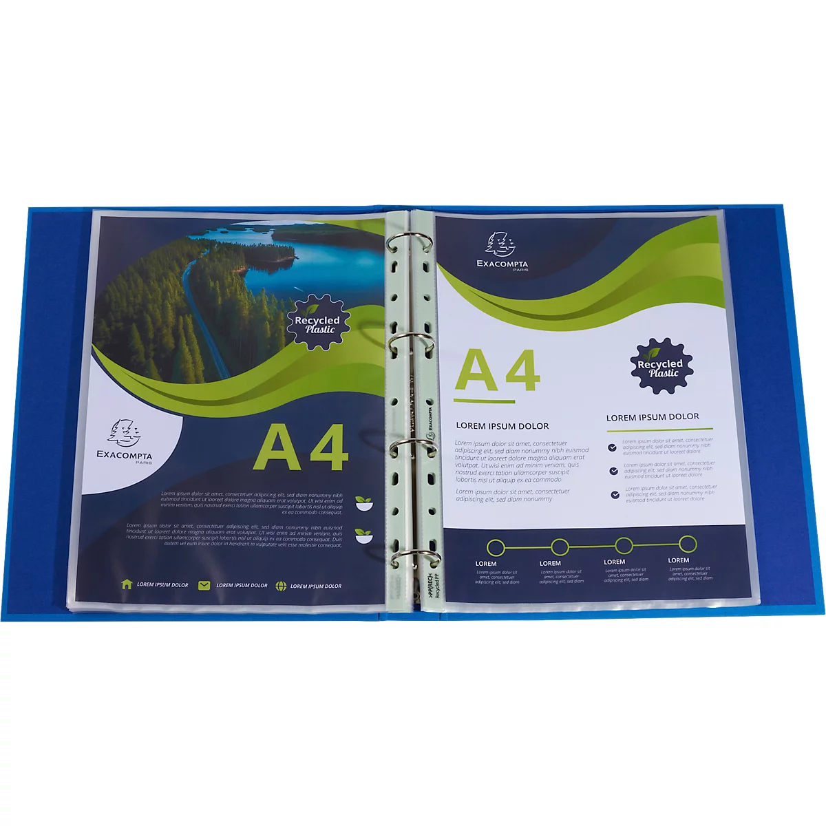 Exacompta brochurehoesjes Forever, voor DIN A4, gerecycled polypropeen, 60µ, generfd, transparant, 100 stuks
