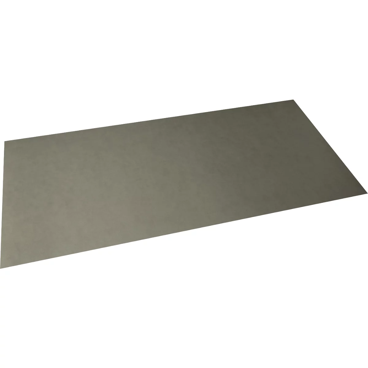 Rechthoekige metalen plaat, grijs. Perspectief. Op een witte achtergrond.