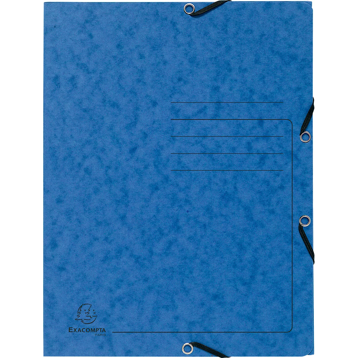 Exacompta classeur, DIN A4, avec élastique, 3 rabats, inscriptible, carton Colorspan, 355 g/m², bleu