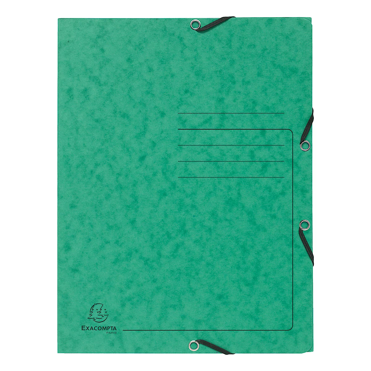 Exacompta classeur, DIN A4, avec élastique, 3 rabats, inscriptible, carton Colorspan, 355 g/m², vert