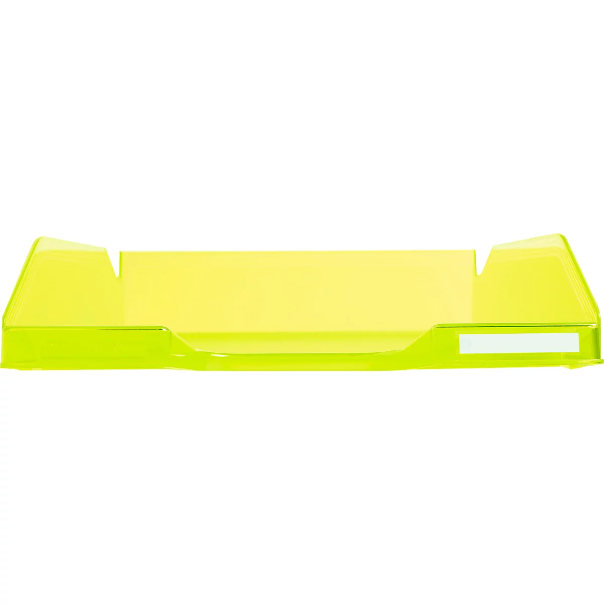 Plateau de rangement jaune et vert avec champ de texte.
