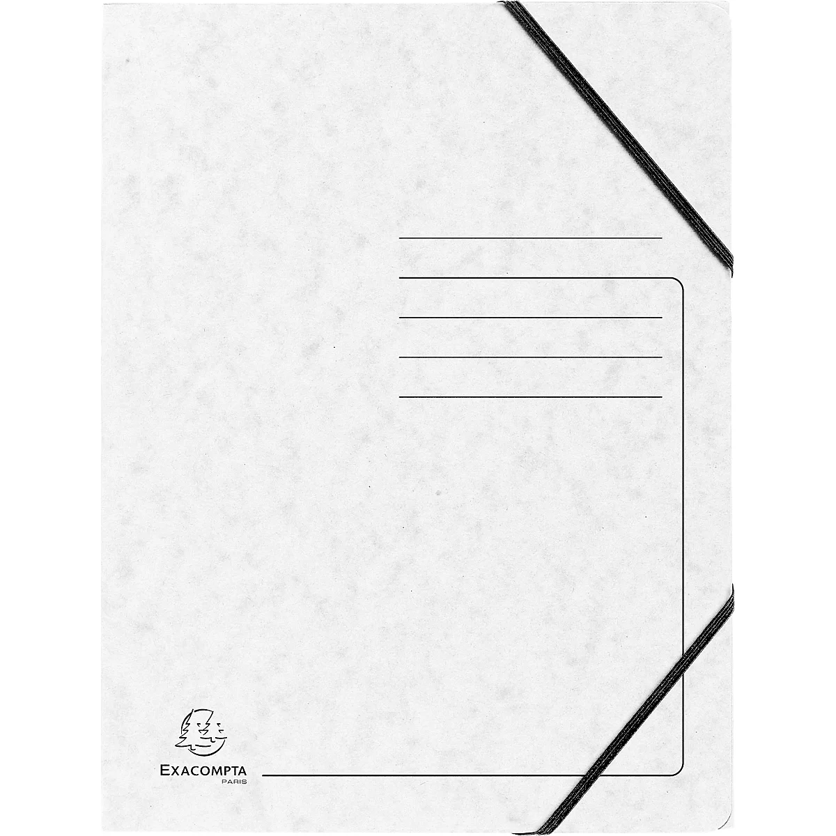 Exacompta dossier de coin, DIN A4, avec élastique, inscriptible, carton Colorspan, 355 g/m², blanc
