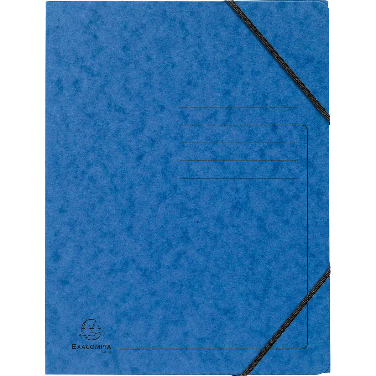 Exacompta dossier de coin, DIN A4, avec élastique, inscriptible, carton Colorspan, 355 g/m², bleu