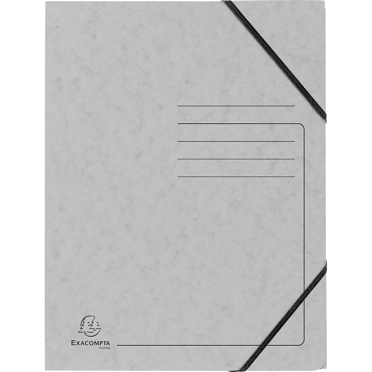 Exacompta dossier de coin, DIN A4, avec élastique, inscriptible, carton Colorspan, 355 g/m², gris