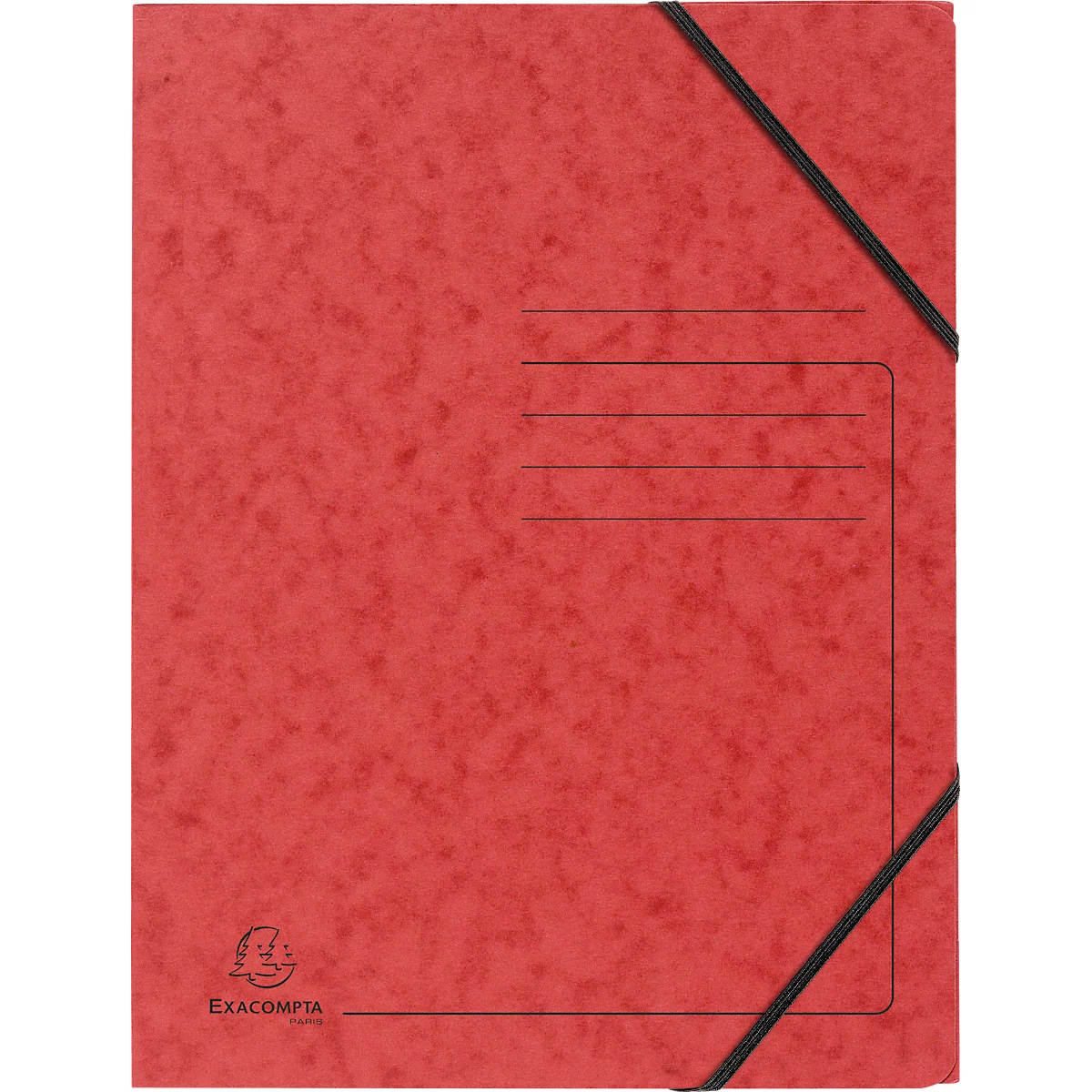 Exacompta dossier de coin, DIN A4, avec élastique, inscriptible, carton Colorspan, 355 g/m², rouge