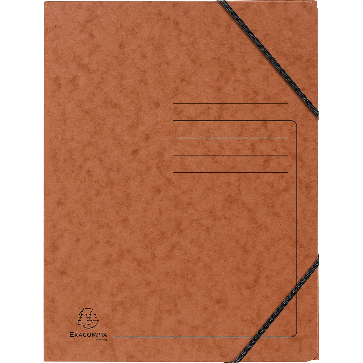 Exacompta dossier de coin, DIN A4, avec élastique, inscriptible, carton Colorspan, 355 g/m², tabac
