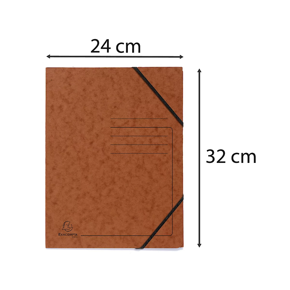 Exacompta dossier de coin, DIN A4, avec élastique, inscriptible, carton Colorspan, 355 g/m², tabac