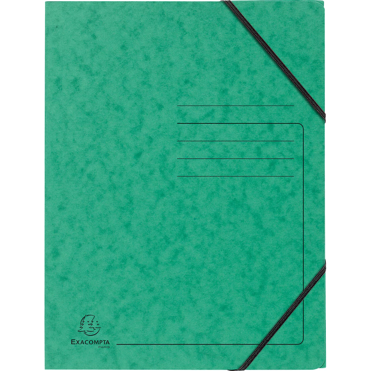 Exacompta dossier de coin, DIN A4, avec élastique, inscriptible, carton Colorspan, 355 g/m², vert