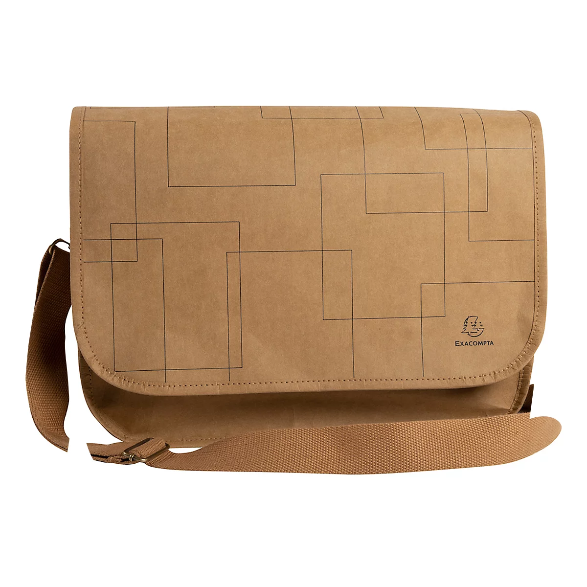 Exacompta Eterneco V1 laptoptas, lederlook, voor laptops tot 15', documenten tot DIN A4, B 390 x D 130 x H 270 mm, papier, bruin