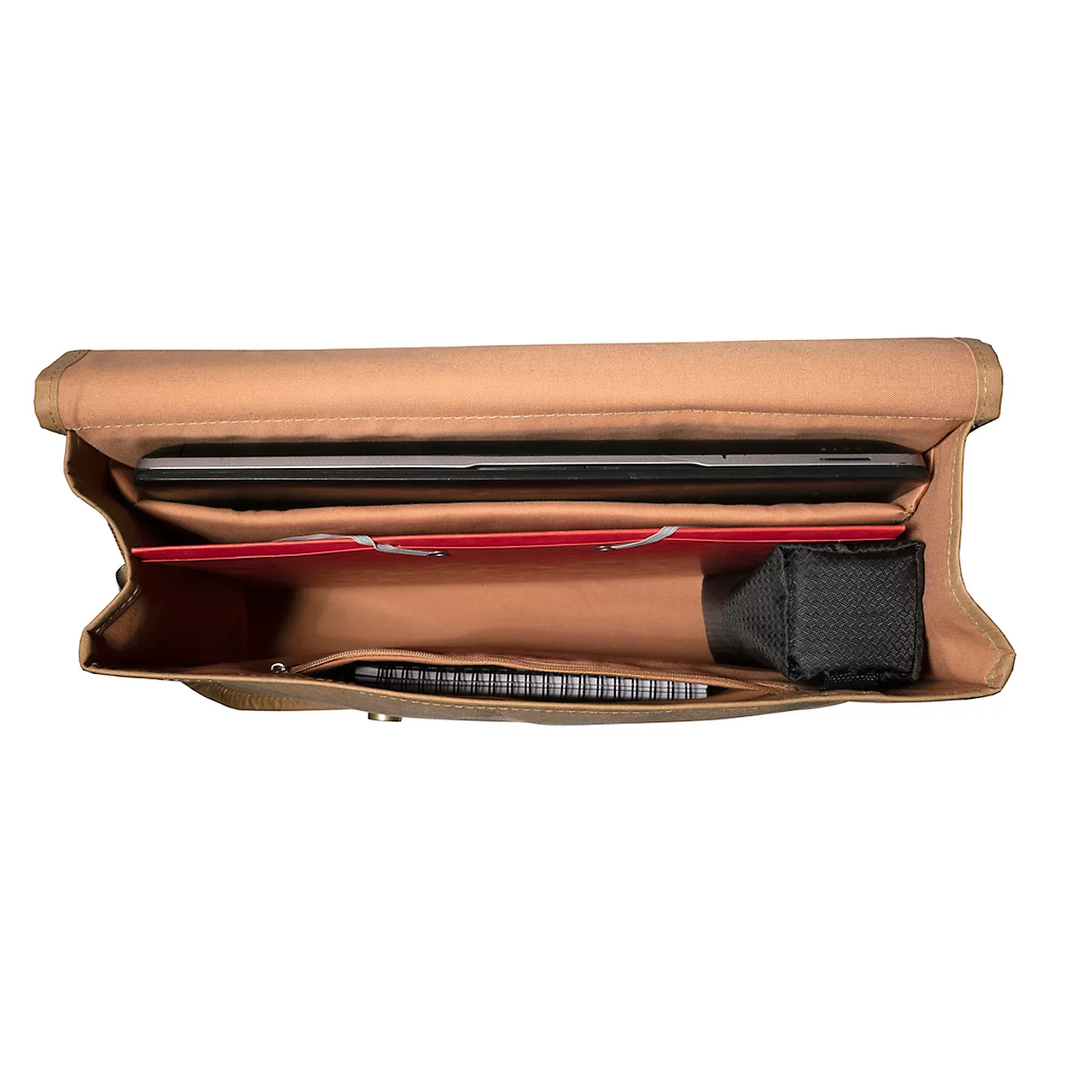 Exacompta Eterneco V1 laptoptas, lederlook, voor laptops tot 15', documenten tot DIN A4, B 390 x D 130 x H 270 mm, papier, bruin