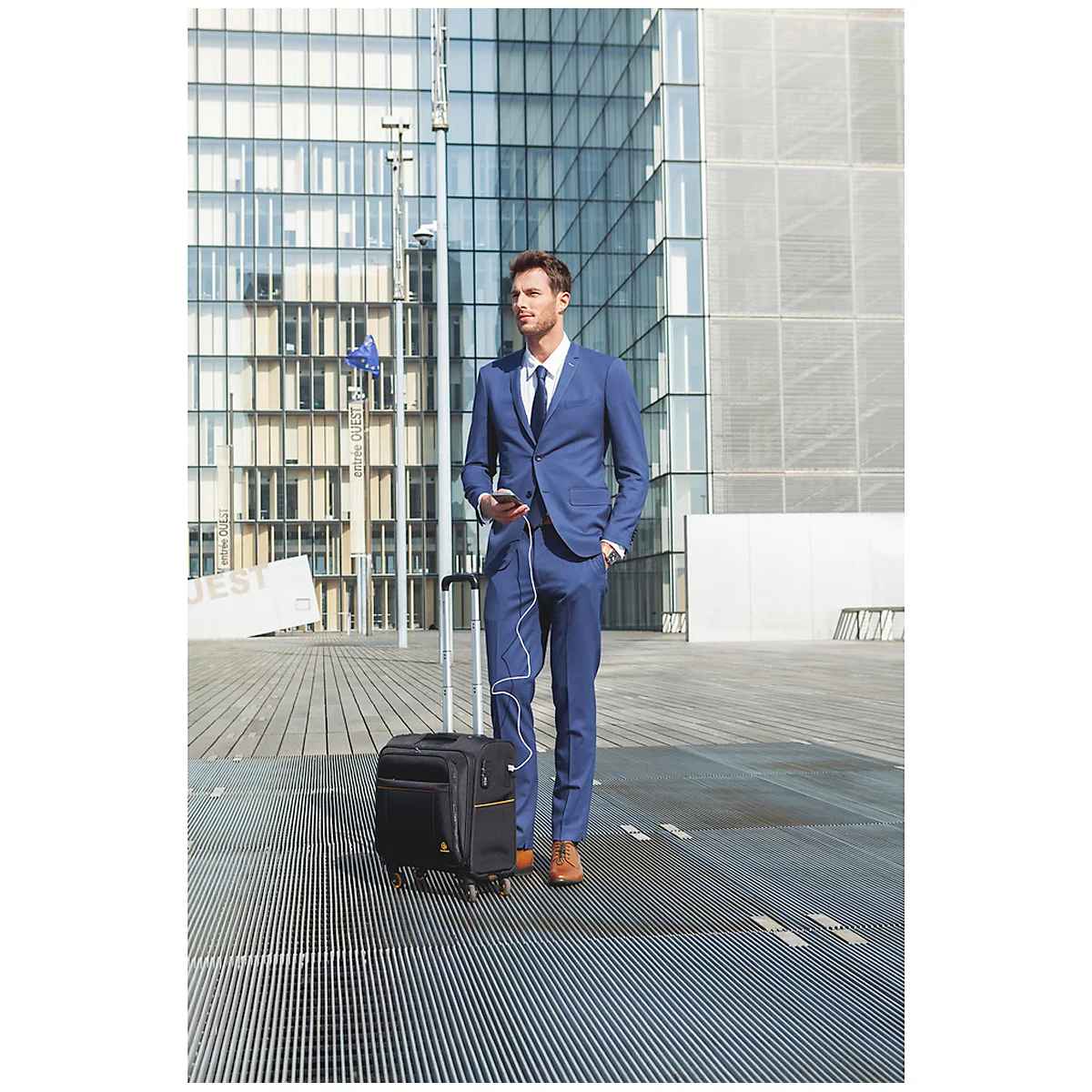 Exacompta Exactive trolley, voor notebooks tot 15,6'', L 420 x B 230 x H 480 mm, polyester, zwart