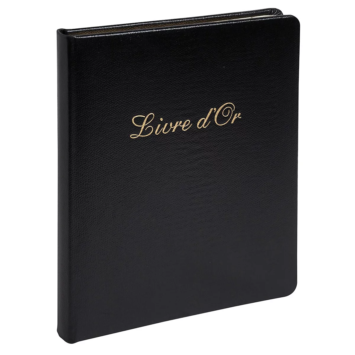 Zwart boek met gouden letters: Livre d'Or.