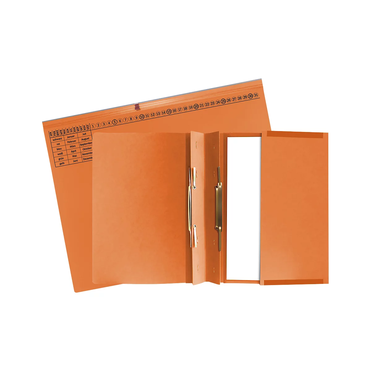 Exacompta hangmap, voor 2 x rechts nieten, gevouwen, uitzetvouw, organisatiedruk, gerecycled karton, oranje, 25 st.