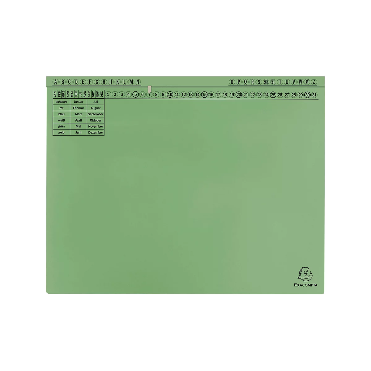 Exacompta hangmap, voor links &amp; rechts nieten, gevouwen, uitzetvouw, organisatiedruk, Blauwe Engel, gerecycled karton, groen, 25 st.
