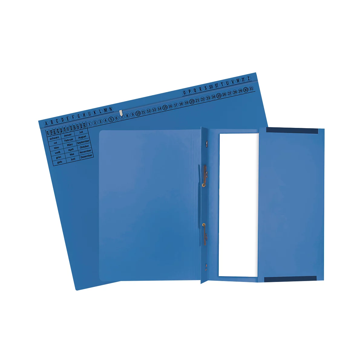 Exacompta hangmap, voor links &amp; rechts nieten, gevouwen, uitzetvouw, organisatiedruk, Blue Angel, gerecycled karton, blauw, 25 st.