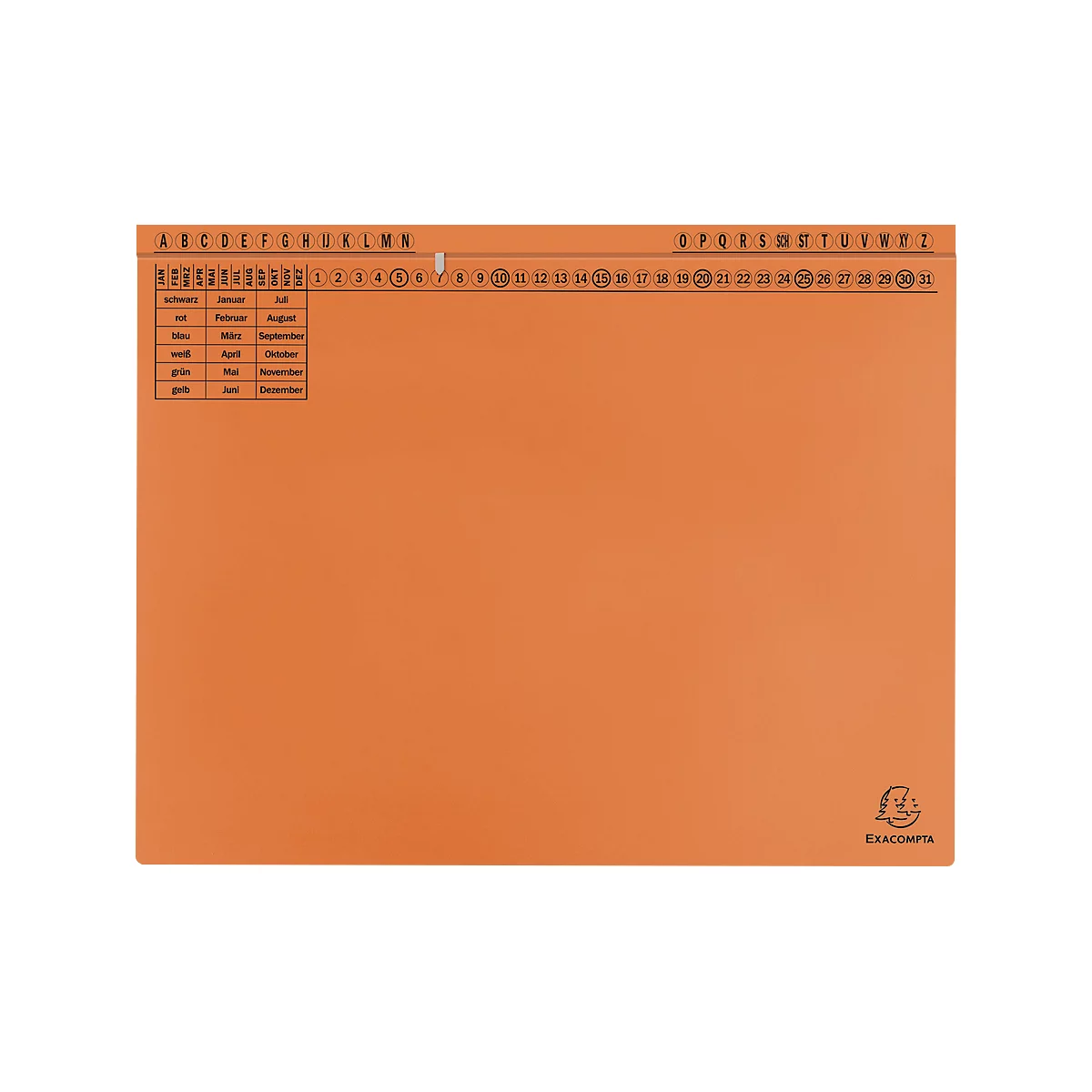 Exacompta hangmap, voor links &amp; rechts nieten, gevouwen, uitzetvouw, organisatiedruk, Blue Angel, recycled karton, oranje, 25 st.