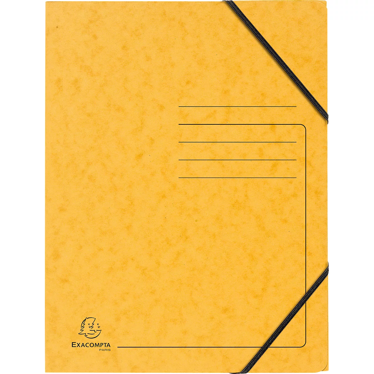 Exacompta hoekmap, DIN A4, met elastiek, te labelen, Colorspan karton, 355 g/m², geel