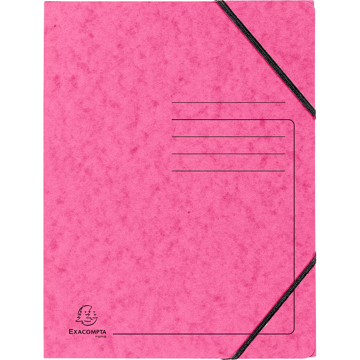 Exacompta hoekmap, DIN A4, met elastiek, te labelen, Colorspan karton, 355 g/m², roze