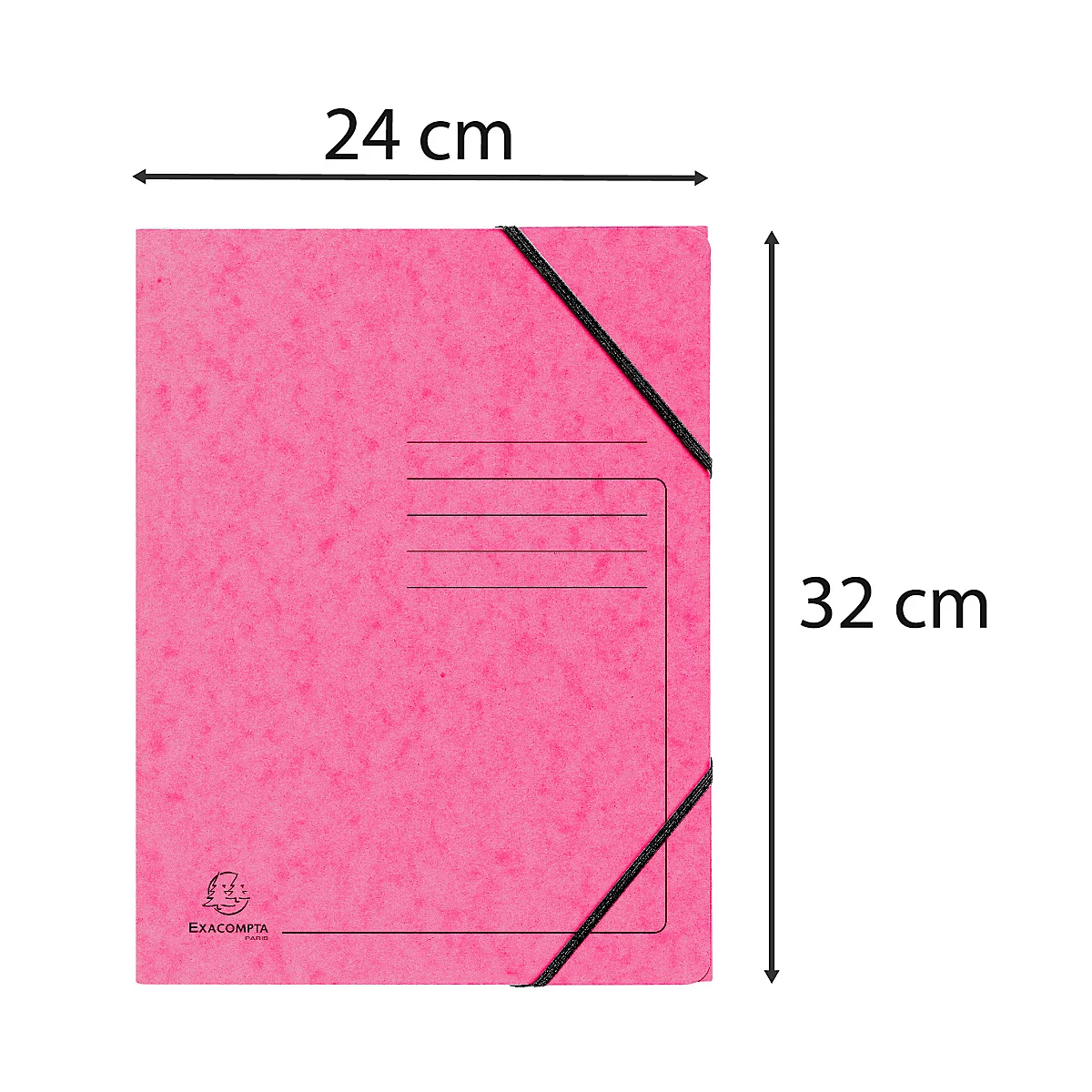 Exacompta hoekmap, DIN A4, met elastiek, te labelen, Colorspan karton, 355 g/m², roze