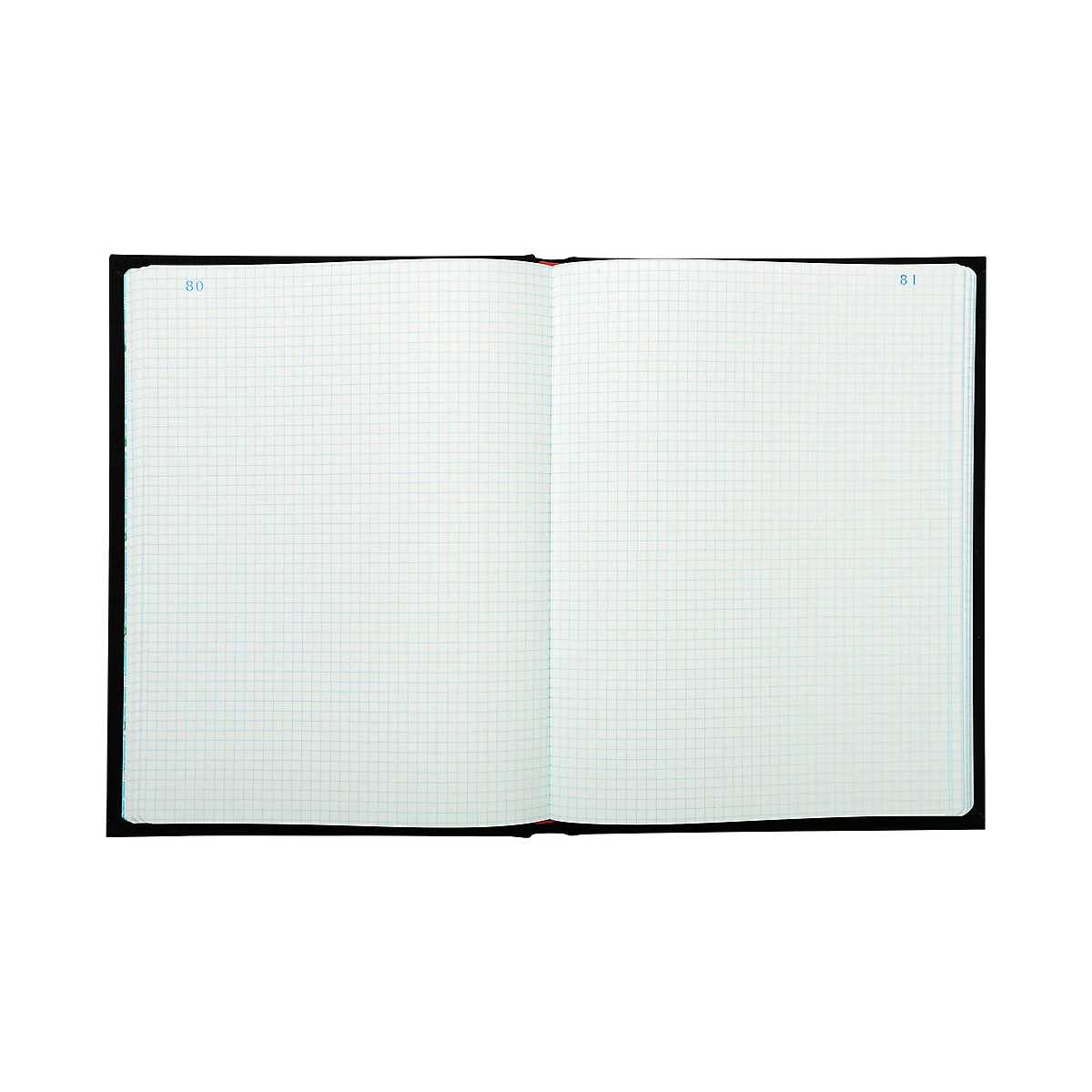 Aufgeschlagenes Notizbuch mit karierten Seiten. Auf der rechten Seite die Ziffer 51, links 50.