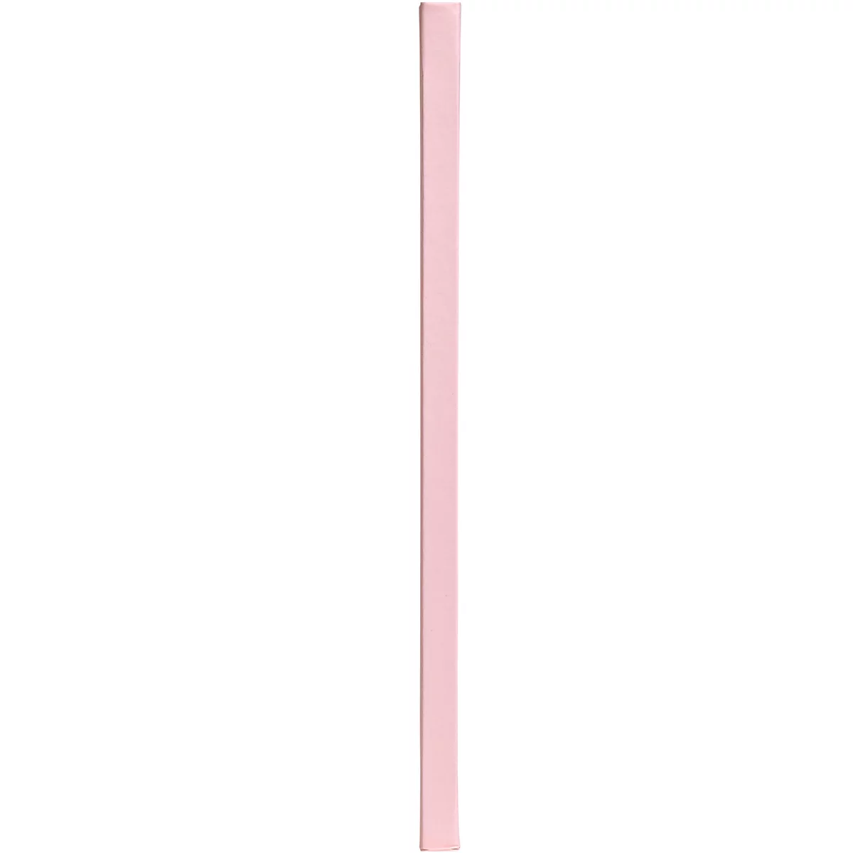Fine baguette verticale rose sur fond blanc.