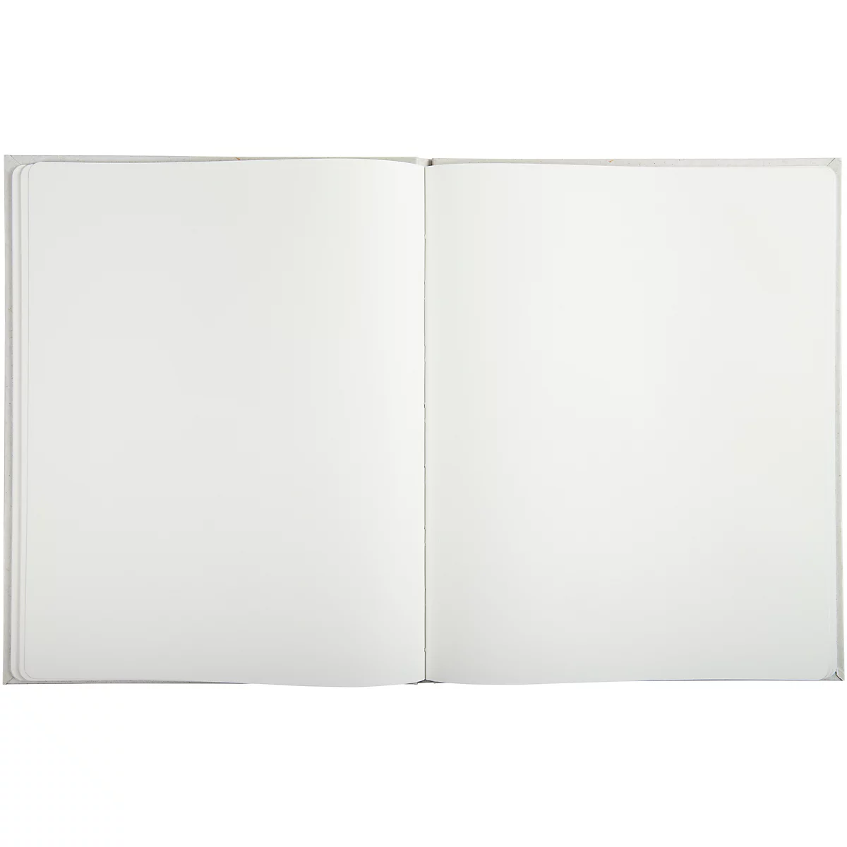 Carnet ouvert avec des pages vierges, vue de dessus.