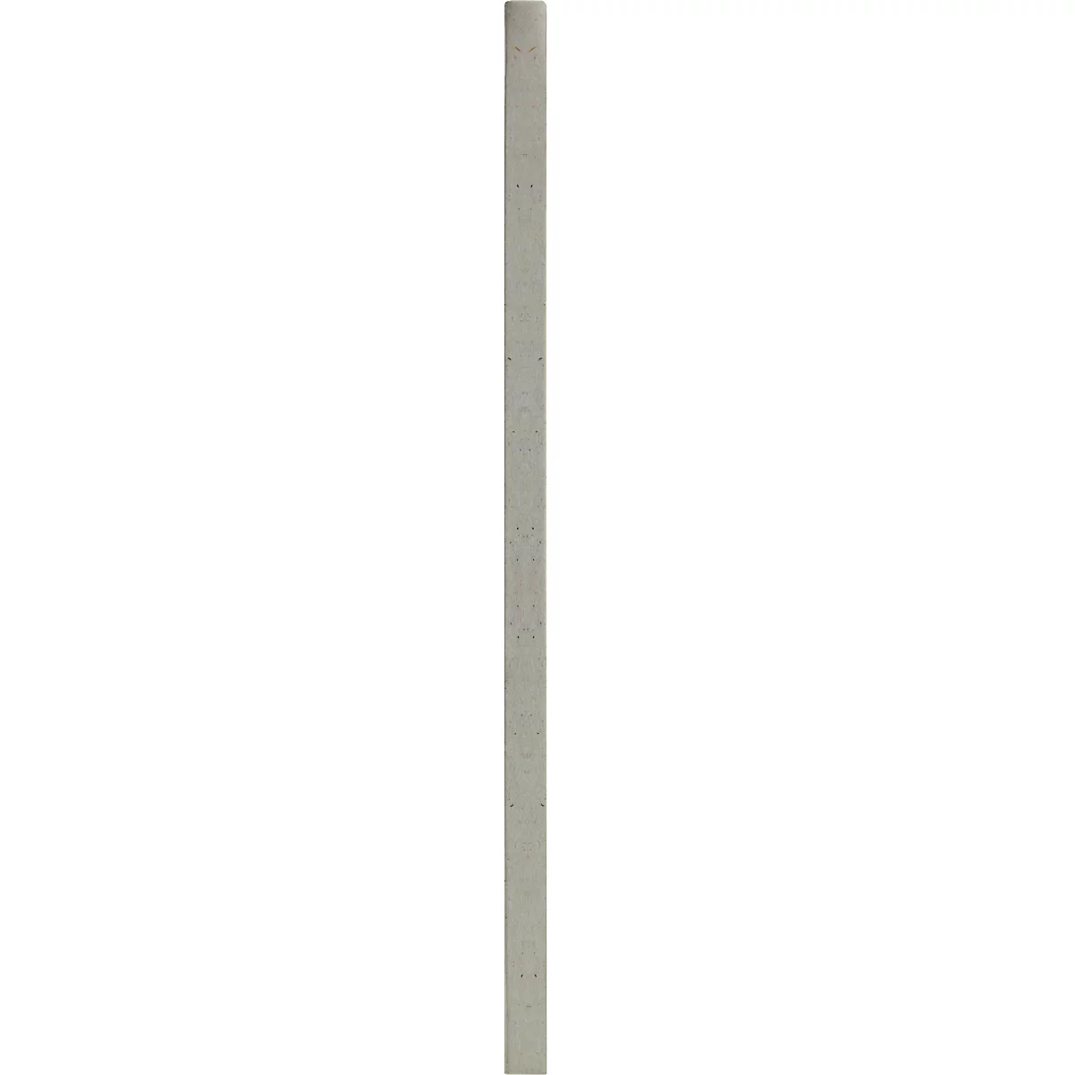 Bande étroite et grise, verticalement sur fond blanc.