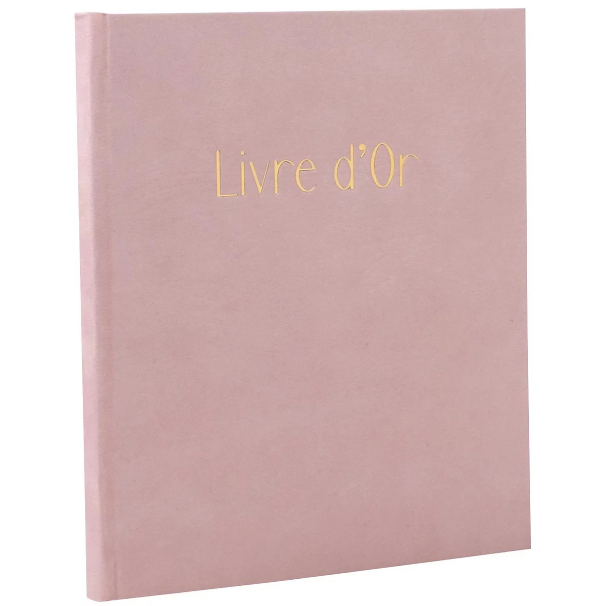 Livre rose clair avec inscription dorée "Livre d'Or".