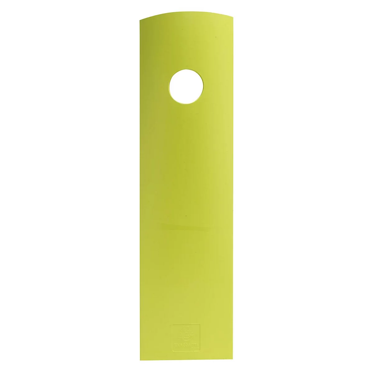 Emballage de bouteille de vin vert-jaune avec trou. Bord supérieur arrondi, bord inférieur droit.