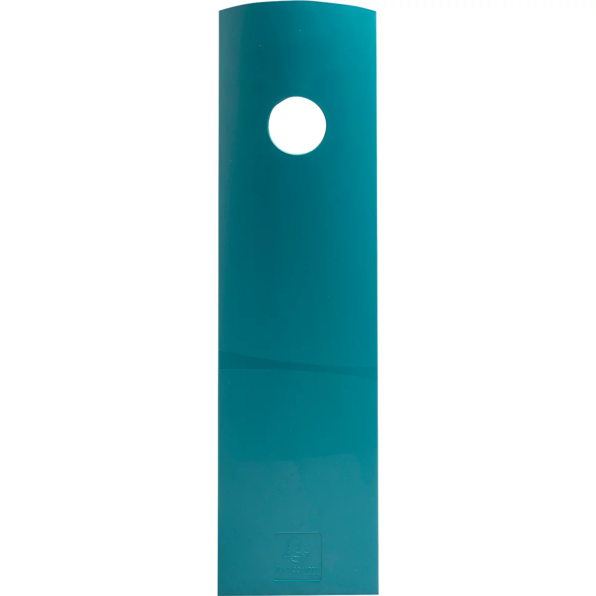 Sac fourre-tout turquoise avec un trou ovale en haut.