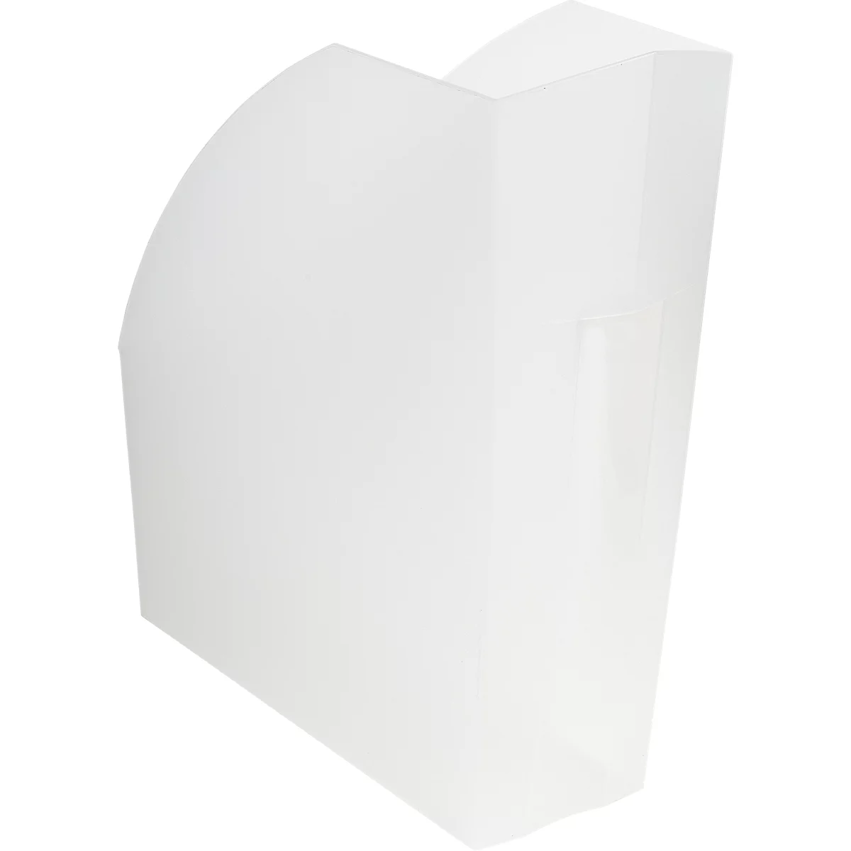 Porte-lettres blanc de forme arrondie.