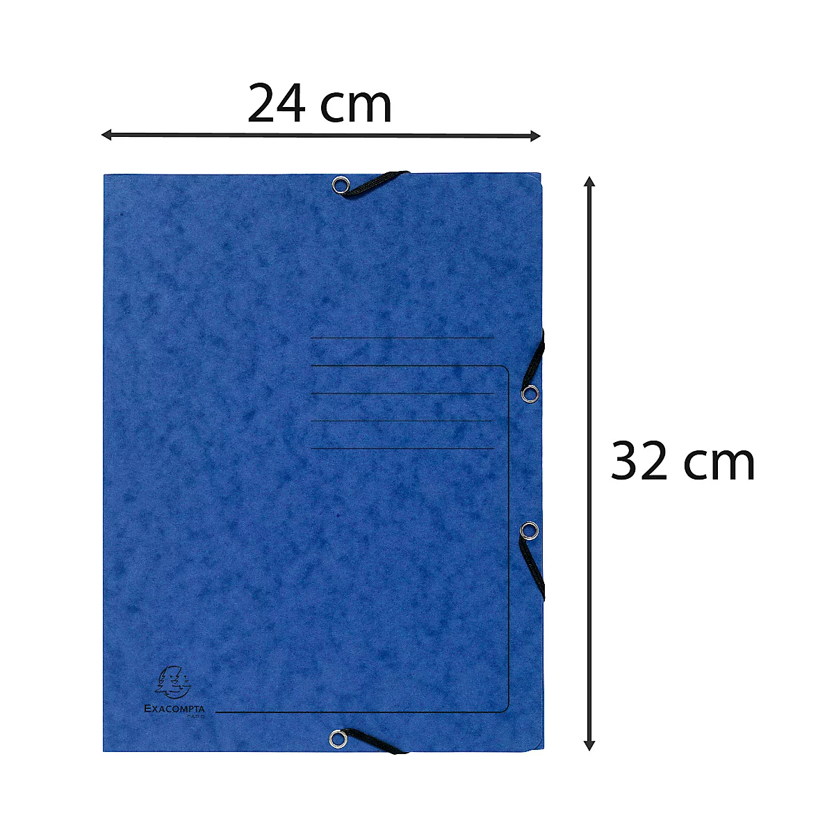 Exacompta Sammelmappe, DIN A4, mit Gummizug, 3 Klappen, beschriftbar, Colorspan-Karton, 355 g/m², blau
